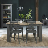 Bentley Designs Oakham Dark Grey & Scandi Oak 4-6 Dining Table