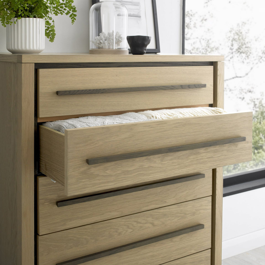 Bentley Designs Rimini Aged Oak & Weathered Oak 5 Drawer Chest | Taylors on the High Street