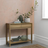 Bentley Designs Bergen Oak Console Table With Drawer | Taylors on the High Street