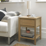 Bentley Designs Bergen Oak Lamp Table with Drawer | Taylors on the High Street