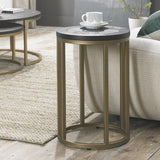 Bentley Designs Chevron Peppercorn Ash Side Table | Taylors on the High Street