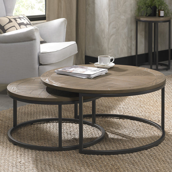 Bentley Designs Chevron Weathered Ash Coffee Nest of Tables – Taylors ...