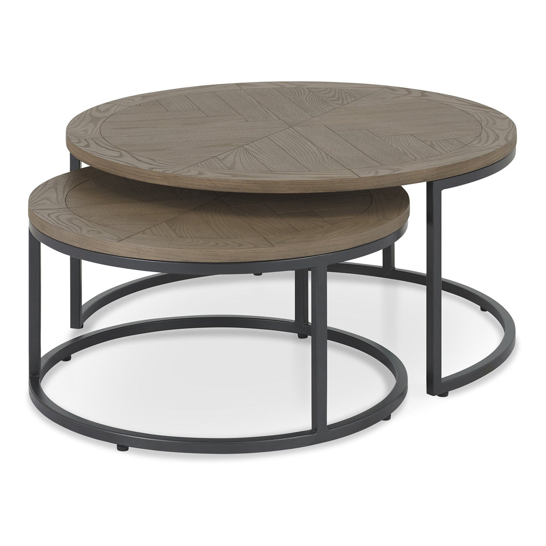Bentley Designs Chevron Weathered Ash Coffee Nest of Tables | Taylors on the High Street