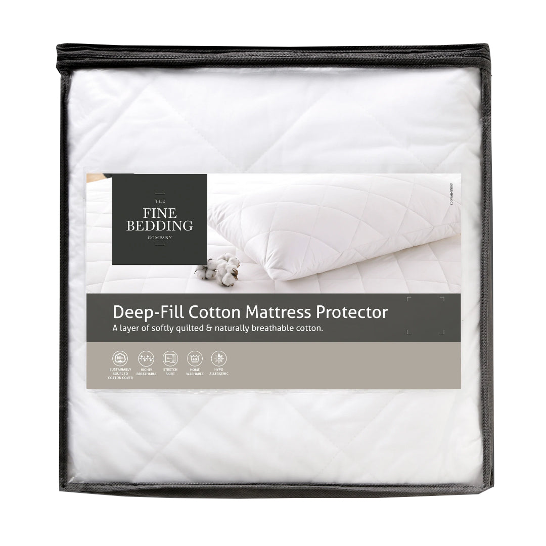 The Fine Bedding Company Deep Fill Cotton Mattress Protector | Taylors on the High Street