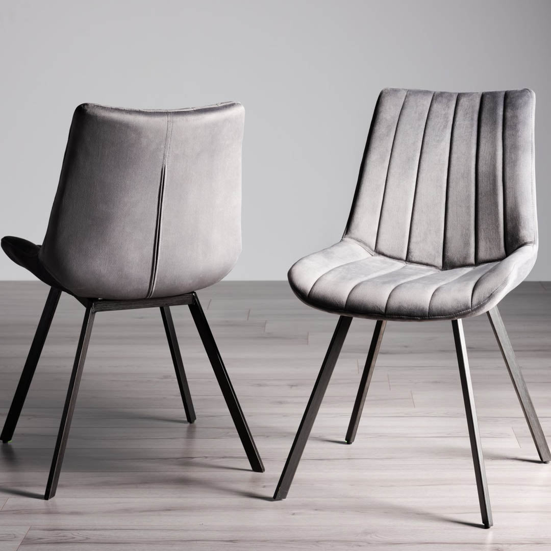 Bentley Designs Fontana Grey Velvet Chairs | Taylors on the High Street