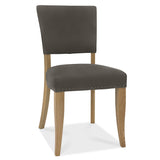Bentley Designs Indus Rustic Oak Upholstered Chairs - Dark Grey