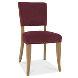 Bentley Designs Indus Rustic Oak Upholstered Chairs - Crimson