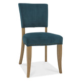 Bentley Designs Indus Rustic Oak Upholstered Chairs - Sea Green